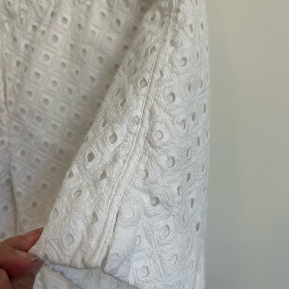 White House Black Market White Shorts with Eyelet Design - Picture 2 of 5
